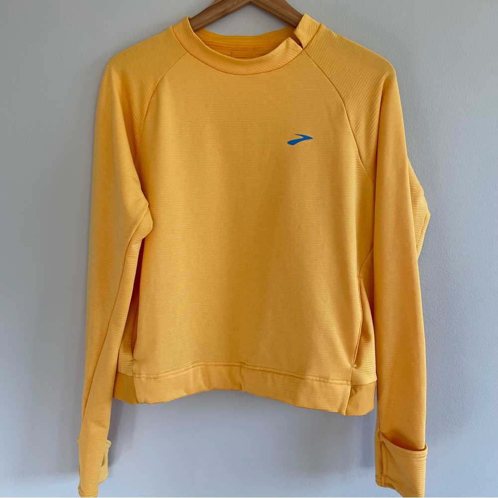 Brooks Women's Notch Thermal Long Sleeve Top Orange Coral Size XL